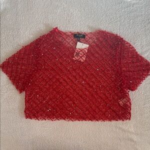 Forever 21 Red Sequin Crop Top